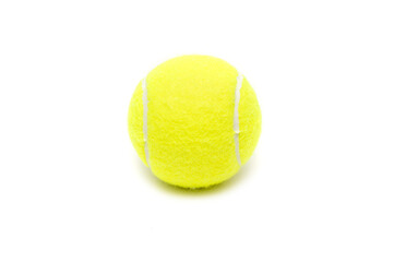 Yellow tennis ball on a white background.