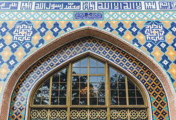 detail of the window of a mosque in yerevan central asia 