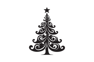 Christmas tree silhouette png vector