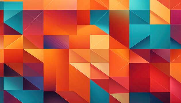 Texture background featuring bold and vivid geometric shapes. Wide array of bright colors, sharp lines and clear edges make a modern, clean look.