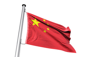 Chinese flag on transparent background.