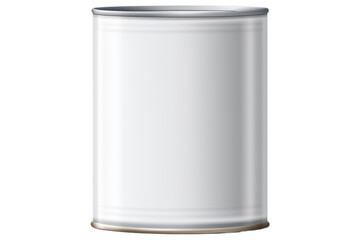 white tin can on transparent background
