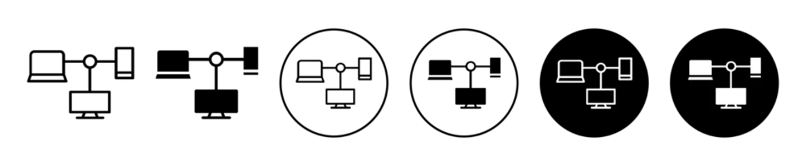 Foto op Plexiglas Cross platform icon. multiple online device like smart phone mobile, tablet laptop or computer channel network system set. digital cross platform social media marketing advertisement by publisher sign © Hhc