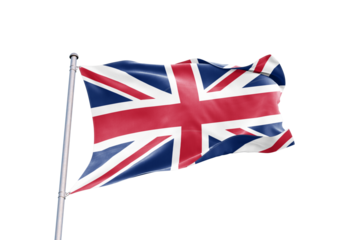 United Kingdom flag on transparent background.