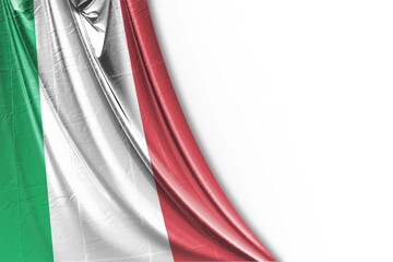 Italian flag on transparent background. - obrazy, fototapety, plakaty