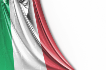Italian flag on transparent background.