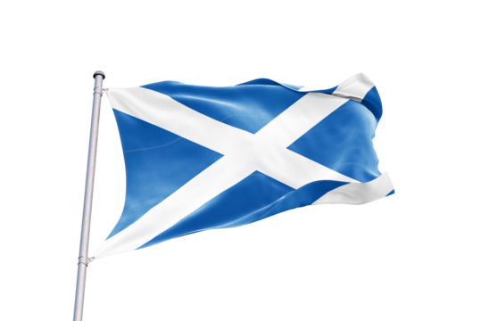 Scottish flag on transparent background. Scotland flag