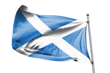Scottish flag on transparent background. Scotland flag