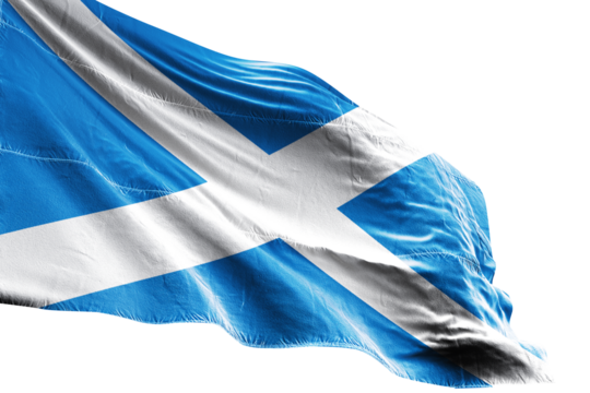 Scottish flag on transparent background. Scotland flag