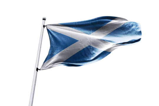 Scottish flag on transparent background. Scotland flag