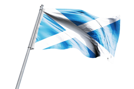 Scottish flag on transparent background. Scotland flag
