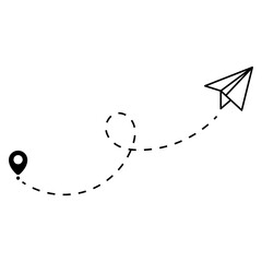 Paper Airplane Route Line