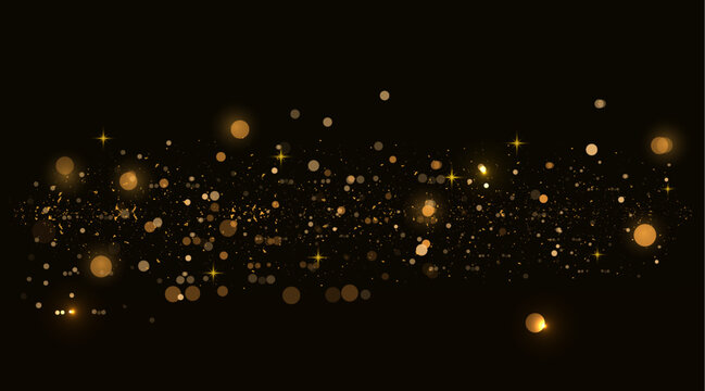 shiny golden glitter with stars and bokeh background