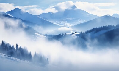 Beautiful Winter Landscape In Carpathians Mountains