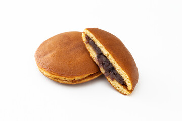 白背景にどら焼き