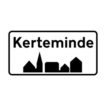 Kerteminde city road sign in Denmark