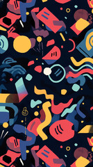 Vibrant Abstract Melange: Colorful Shapes and Patterns