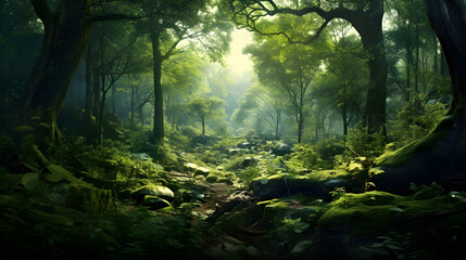 Upper Views of a Verdant Canopy, Unveiling the Harmonious Tapestry of Nature's Majesty.