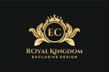 Letter EC template logo Luxury. Monogram alphabet . Beautiful royal initials letter.	