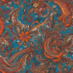 seamless pattern with paisley generated Ai
