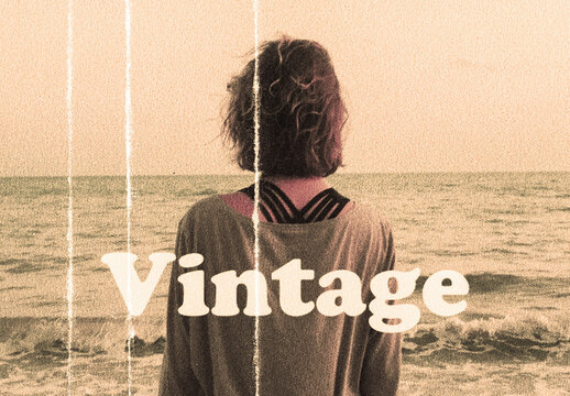 Vintage Paper Photo Effect Mockup