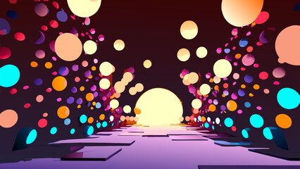 Luminous orbs floating in a dark void. vektor icon illustation