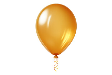 golden balloon isolated on transparent background