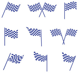 racing flags set. isolated championship flags. checkered simple flags. sport racing flags. Vector illustration
