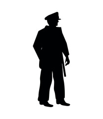 police silhouette icon in guard