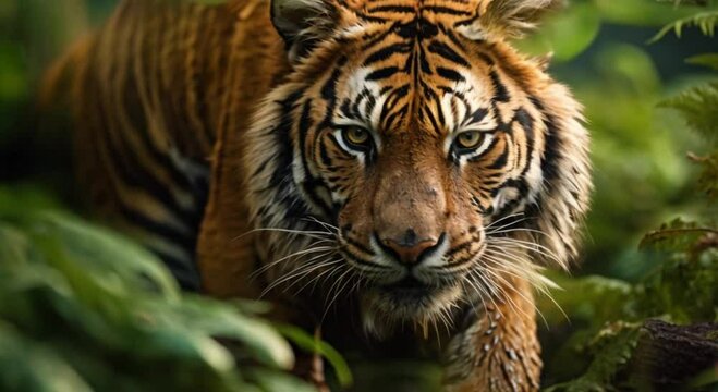 a tiger in the forest footage