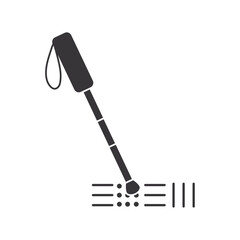 braille icon of cane feeling the streets signals