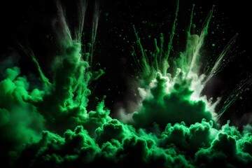 Green and white smoke of color 