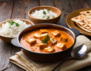 Paneer Curry or paneer butter masala - obrazy, fototapety, plakaty