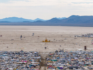 Burning Man Mud Nevada Desert after Rain Storm on Playa	
