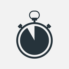 Stopwatch timer 55 seconds or minutes icon. Vector	

