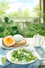 vegetable soup with vegetables, Generative AI
