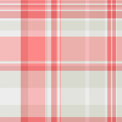 Paint plaid fabric seamless, tape tartan pattern textile. Random check texture vector background in light and white colors.