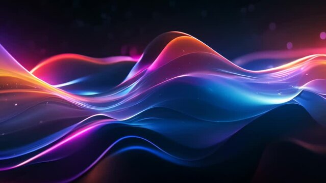 abstract flowing neon waves background