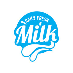 Fresh milk logo concept. Milk logo isolated vector emblem