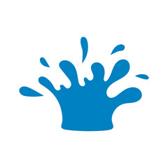 Vector silhouette of water splash blue color set. Ideal for logo or symbol and web icons.