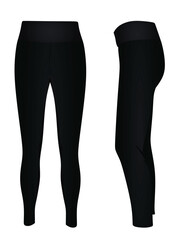 Black woman leggings. vector illustration