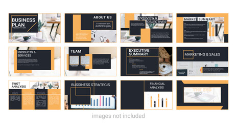 Business plan presentation template design backgrounds and page layout design for office, brochure, book, magazine, annual report and company profile, with infographic elements.