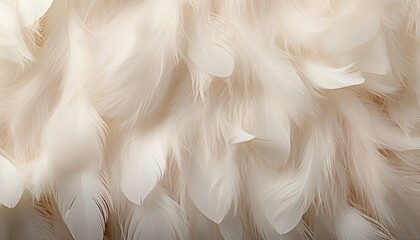 Intricate white feather texture background with detailed digital art of large bird feathers