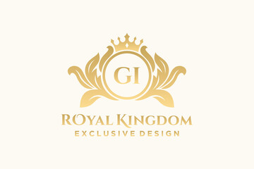 Letter GI template logo Luxury. Monogram alphabet . Beautiful royal initials letter.
