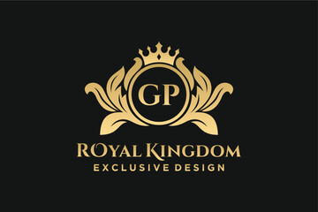 Letter GP template logo Luxury. Monogram alphabet . Beautiful royal initials letter.