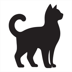 Whiskered Allegro: Cat Silhouette in Nature's Symphony - Feline Maestro of Rustling Leaves
