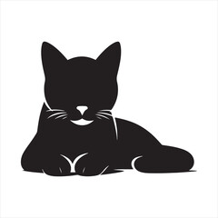 Urban Nocturne: Cat Silhouette in Cityscape Shadows - Feline Poise Amidst Neon Lights
