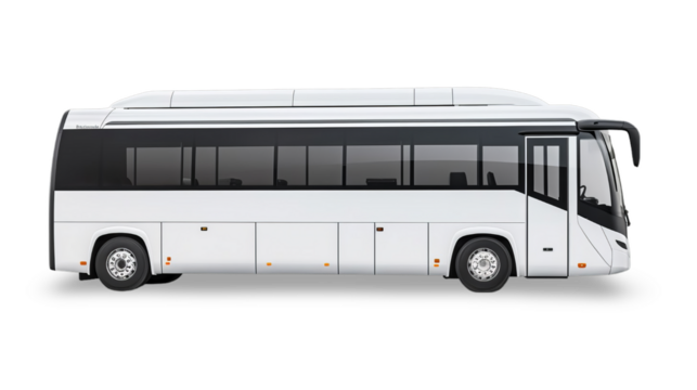 White bus isolated on Transparent background 