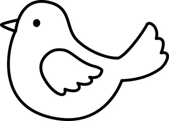 Cute bird outline