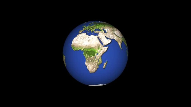  Abstract earth map animation rotted on the white background.
